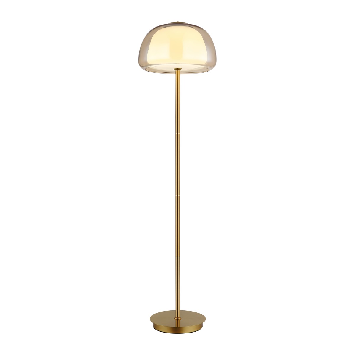 Luminária de chão LED em vidro dourado moderno