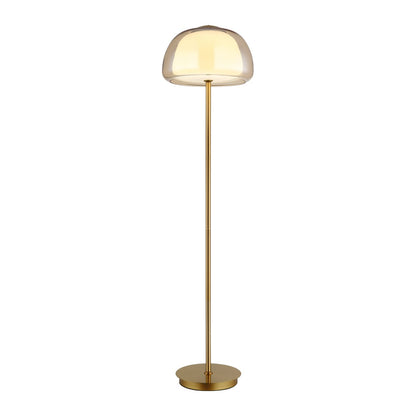 Luminária de chão LED em vidro dourado moderno