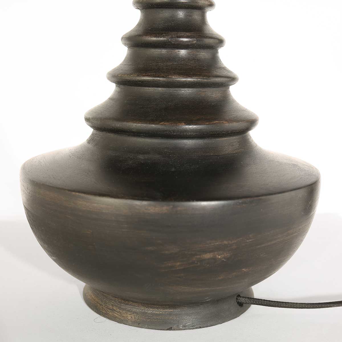 Czarna drewniana lampa stołowa Steinhauer Bois – zdjęcie 6