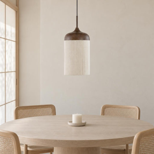 Light & Living Dania Japandi Pendant Light – Natural/Brown – lifestyle image