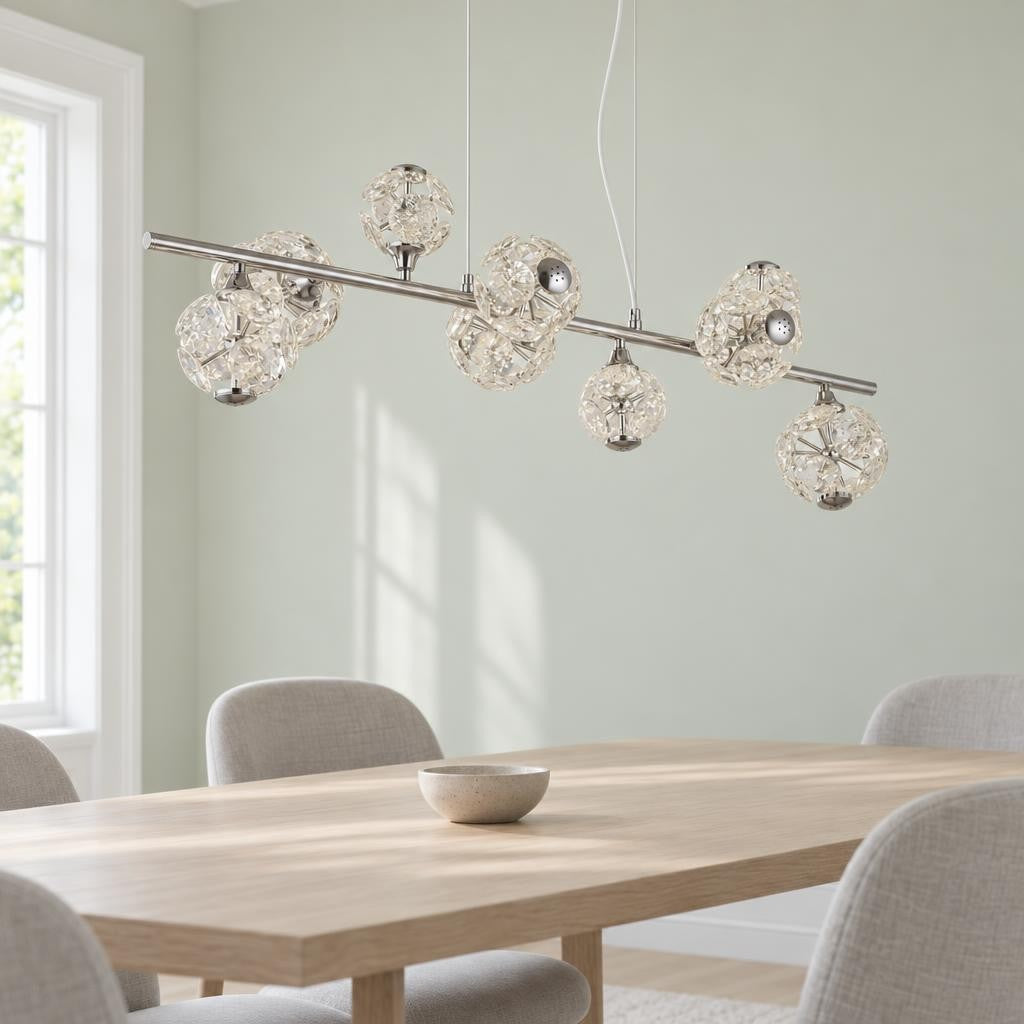 Lampadario VIRINA in cromo e cristallo K9 – foto d'ambiente