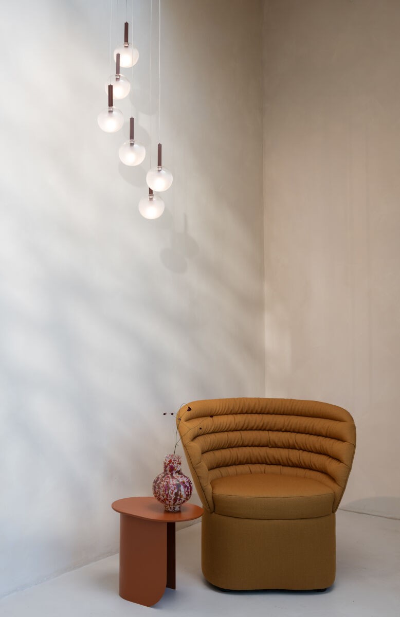 Bordeauxrode glazen hanglamp met bolkappen It's About RoMi Murano – afbeelding 2