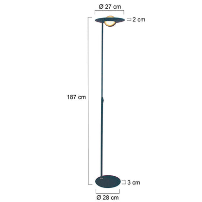 Steinhauer Zenith LED állólámpa, matt fekete – méretrajz