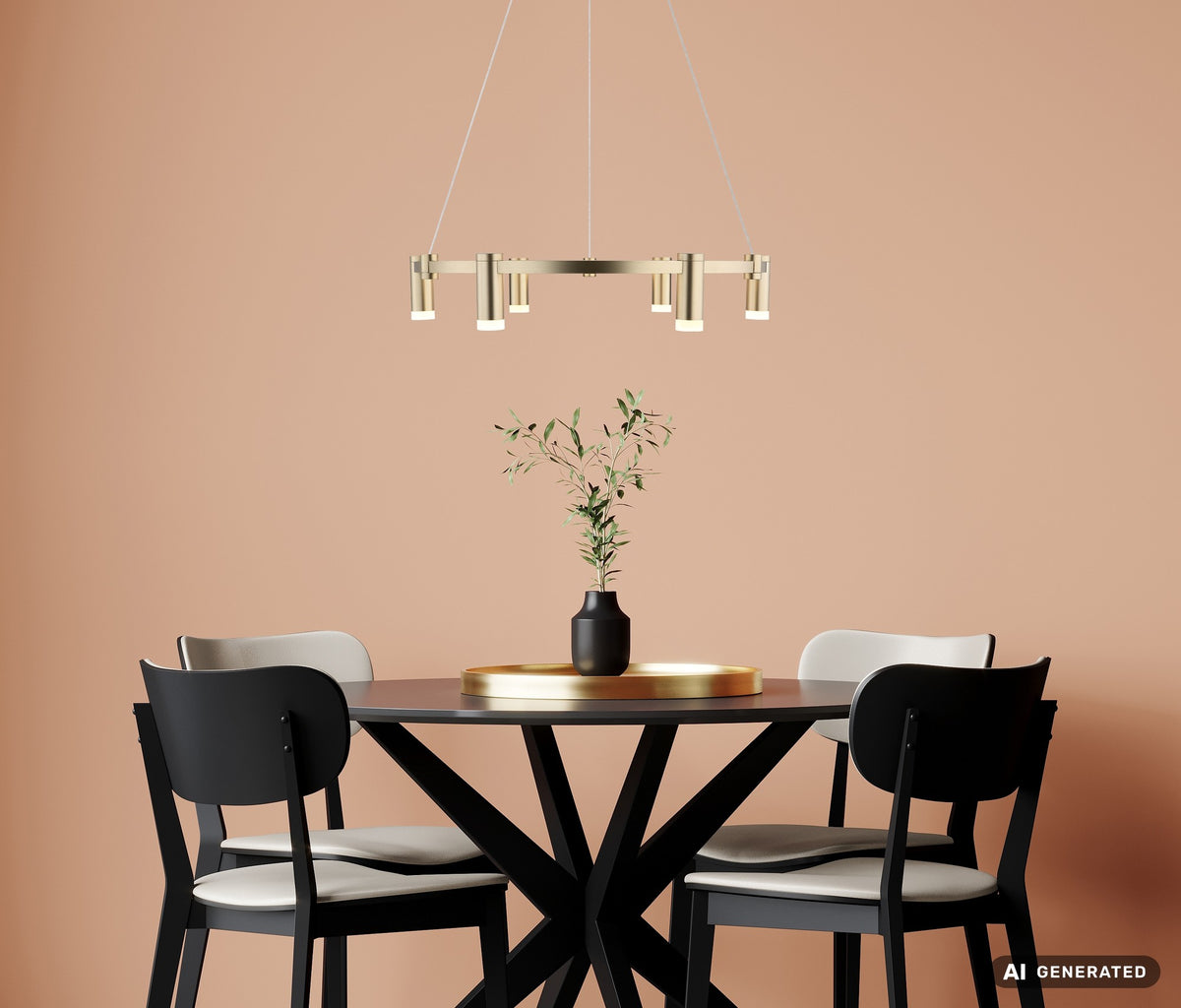 Lampada a sospensione LED metallica dorata charmante – disegno con le misure
