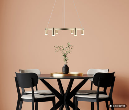 Lampada a sospensione LED metallica dorata charmante – disegno con le misure