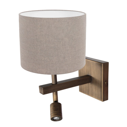 bronzen-wandlamp-met-grijs-linnen-en-apart-leeslampje-steinhauer-stang-variant-image1