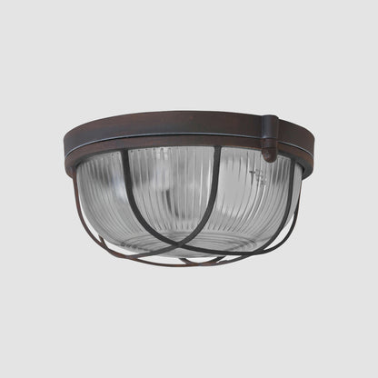 Industriële plafonnière Lisanne in bruin metaal en glas – Mexlite – afbeelding 11