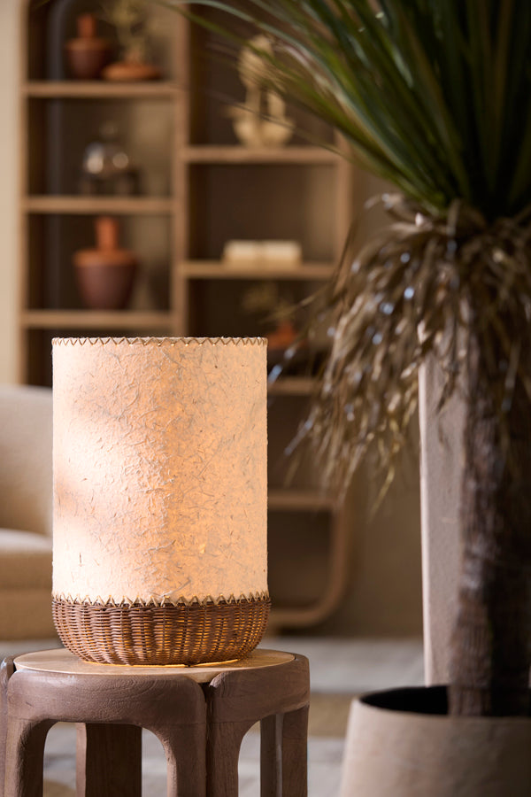 Lâmpada de mesa de papel bege extra grande Light & Living Tio – imagem 4