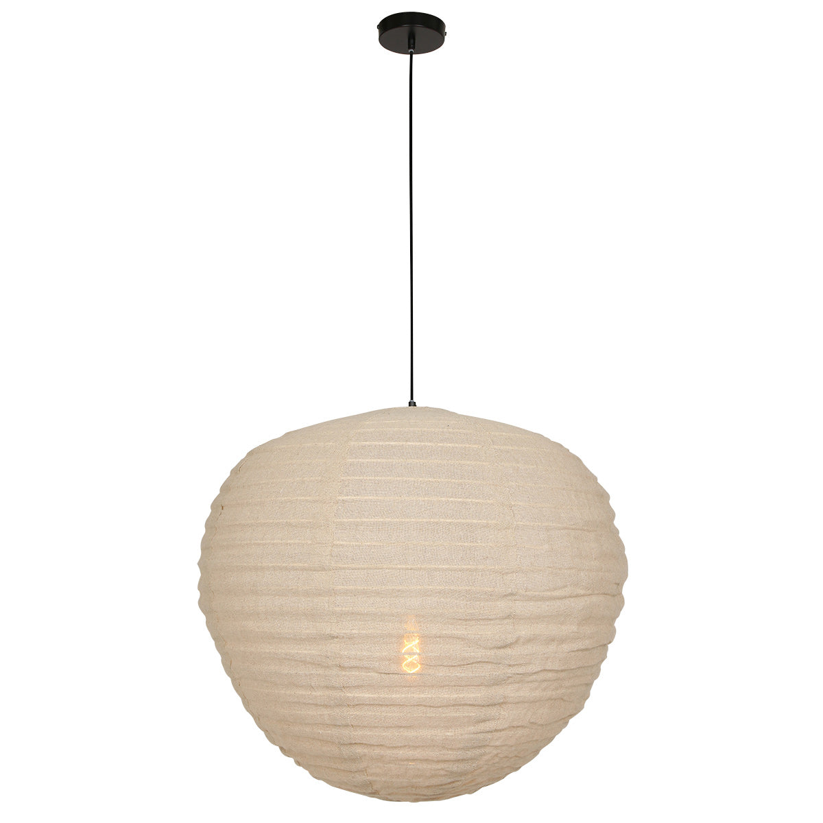 Anne Light & Home Bangalore Beige Fabric Pendant Light – image 1