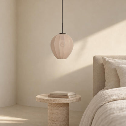 Beige japandi-riippuvalaisin Mexlite HaloSwap – tunnelmakuva