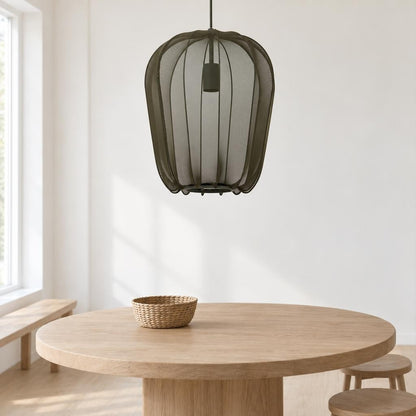 Rustik grøn pendellampe i net Light & Living Plumeria – stemningsbillede