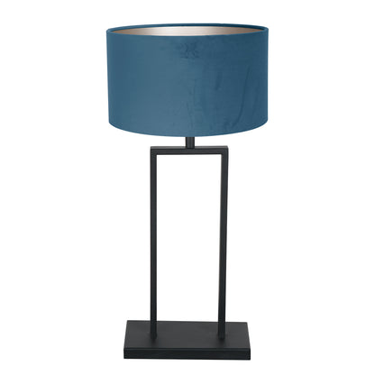 moderne-zwarte-tafellamp-met-blauwe-lampenkap-steinhauer-stang-main-image