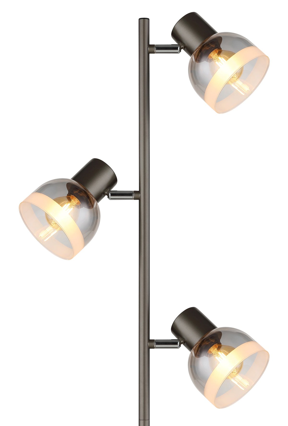 Luz de chão de 3 lâmpadas em vidro gunmetal sutil – imagem 2