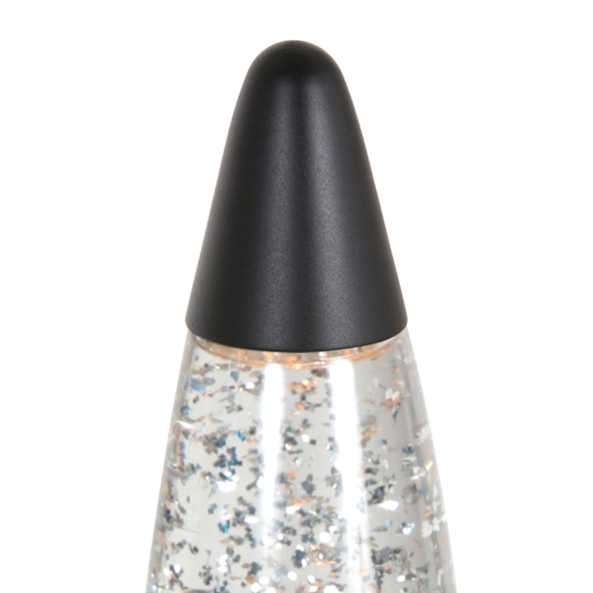 Retro lampa lawowa z brokatem Mexlite Volcan, czarna – zdjęcie 4