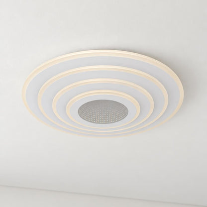 Biele okrúhle LED stropné svietidlo Obolg Jocelyn Ø 50 cm – fotografia v interiéri