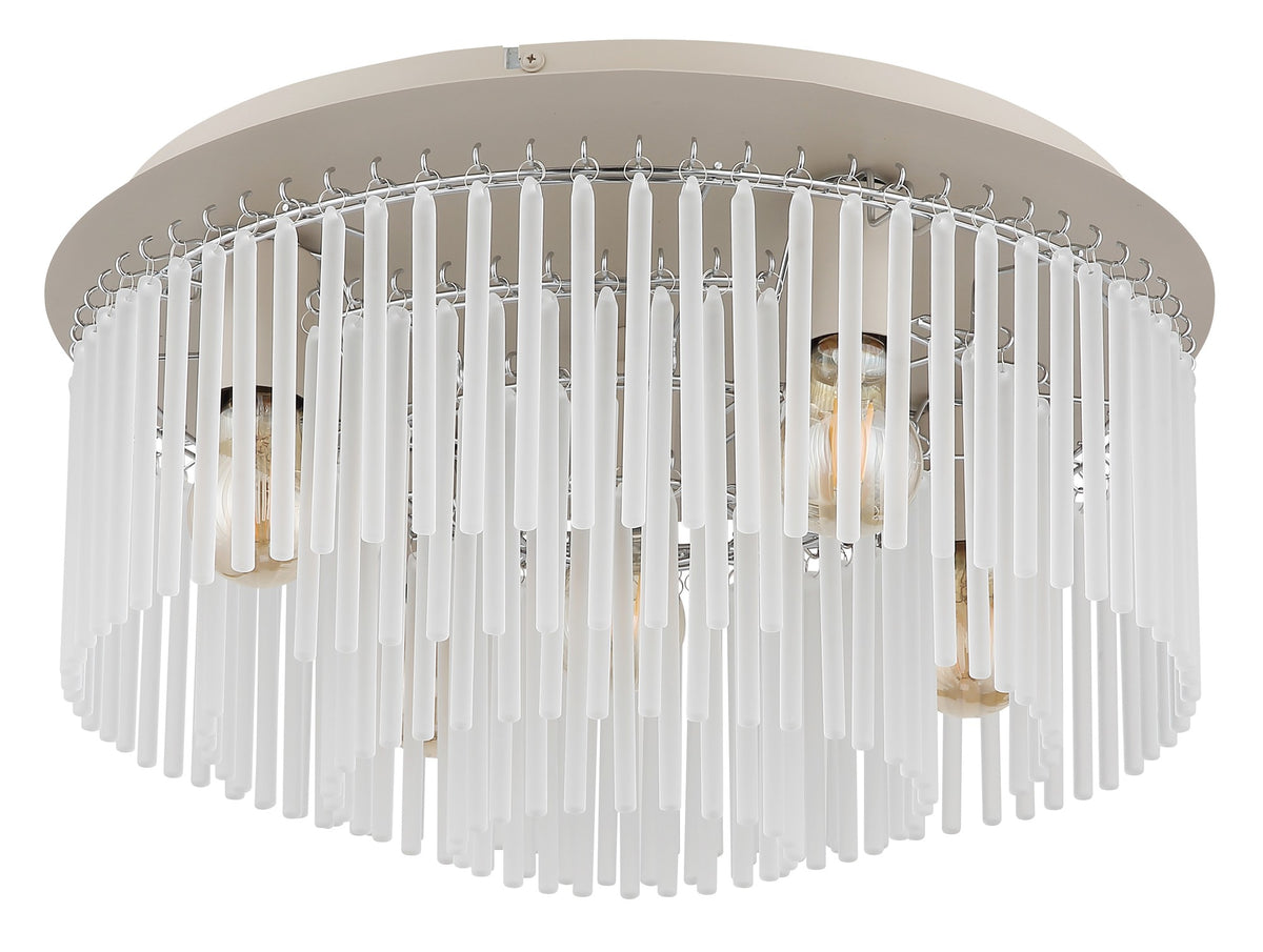 Grande lampada da soffitto a 5 luci color sabbia – immagine 1