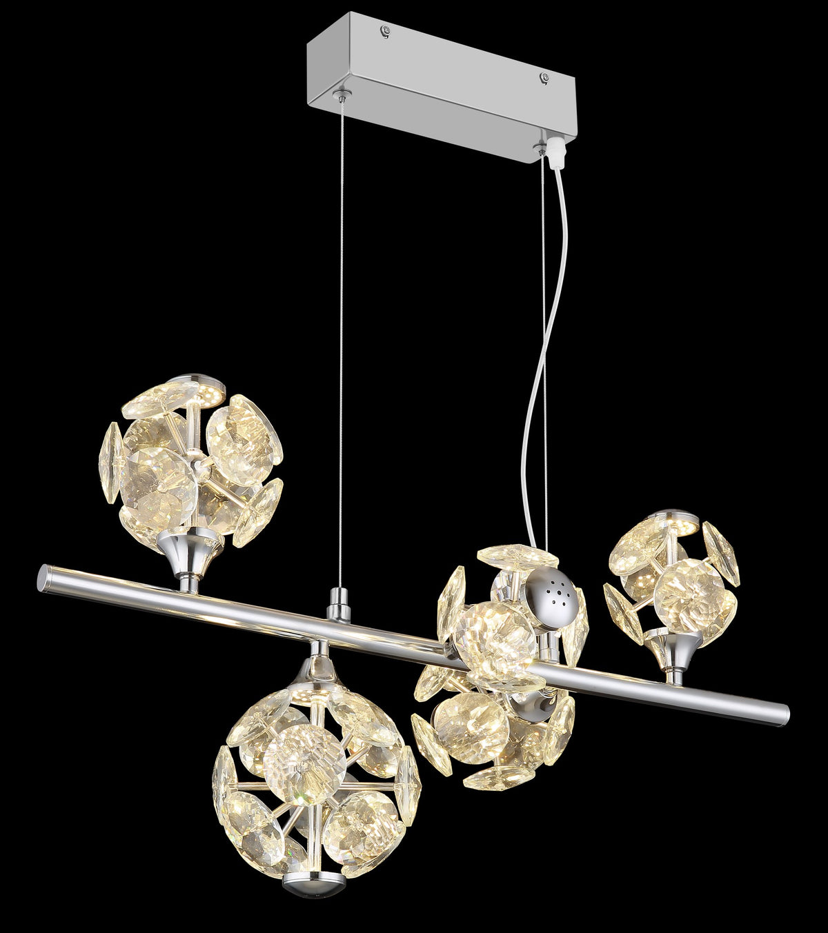Lampada a sospensione LED in cristallo cromato elegante – immagine 3