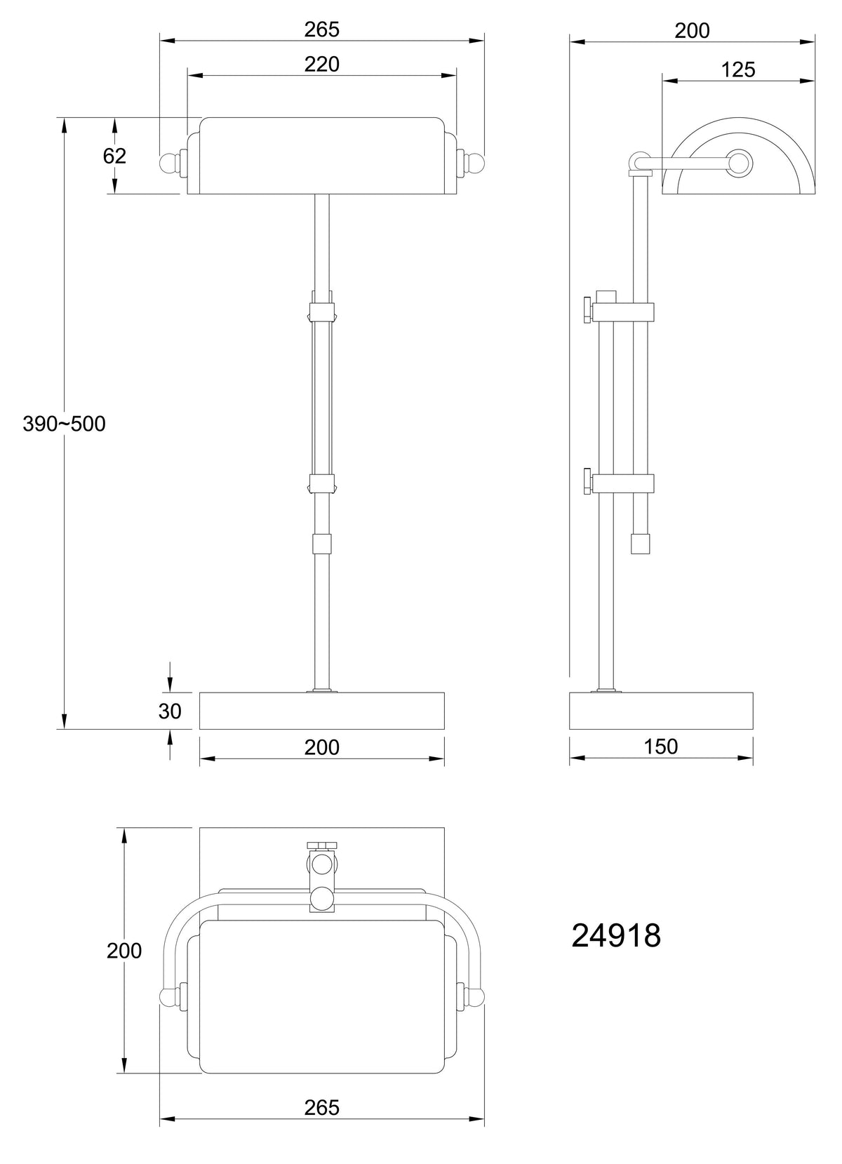 Svart bankirlampa i metall – Marid – bild 10