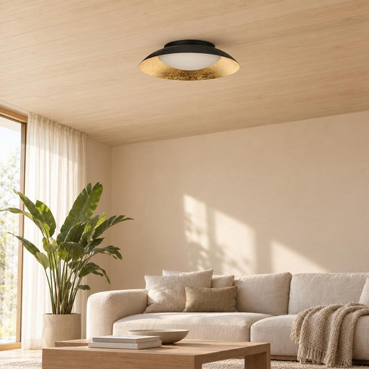 Steinhauer zwarte plafonnière met LED Ø40 cm – sfeerbeeld