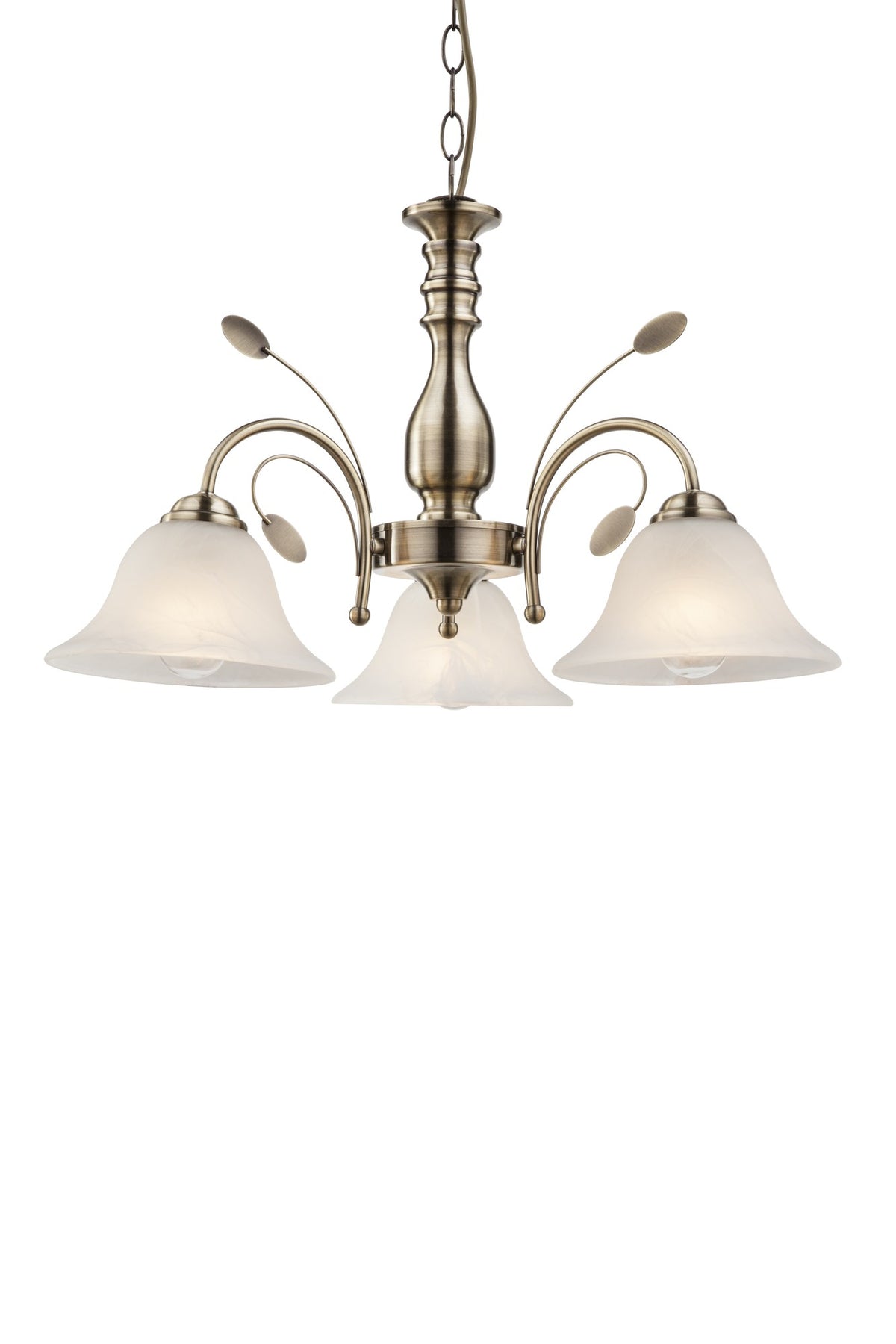 Piccolo lampadario in vetro color ottone – immagine 2