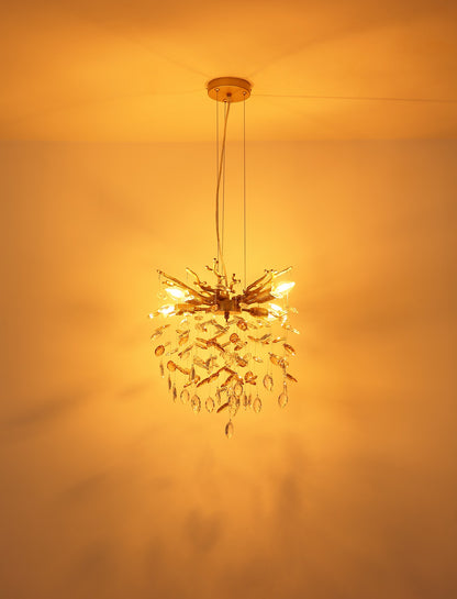Pequeno lustre de cristal dourado – imagem 4