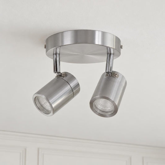Mexlite Upround LED stropni reflektor od čelika, 2 svjetla – ambijentalna fotografija