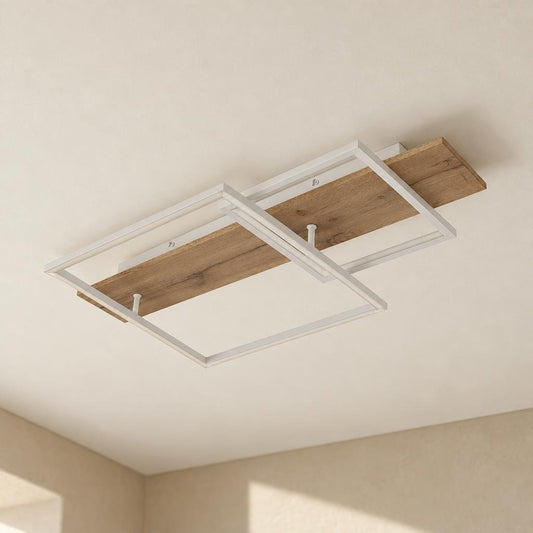 Vit modern LED-takplafond Obolg Vanni – miljöbild