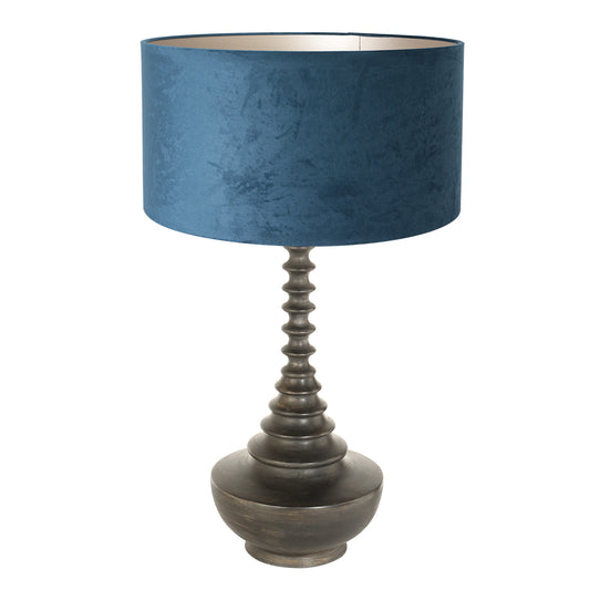 vintage-zwarte-tafellamp-blauwe-lampenkap-steinhauer-bois-main-image