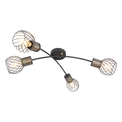 4-lichts-rasterkap-plafondlamp-zwart-goud-globo-argusto-main-image
