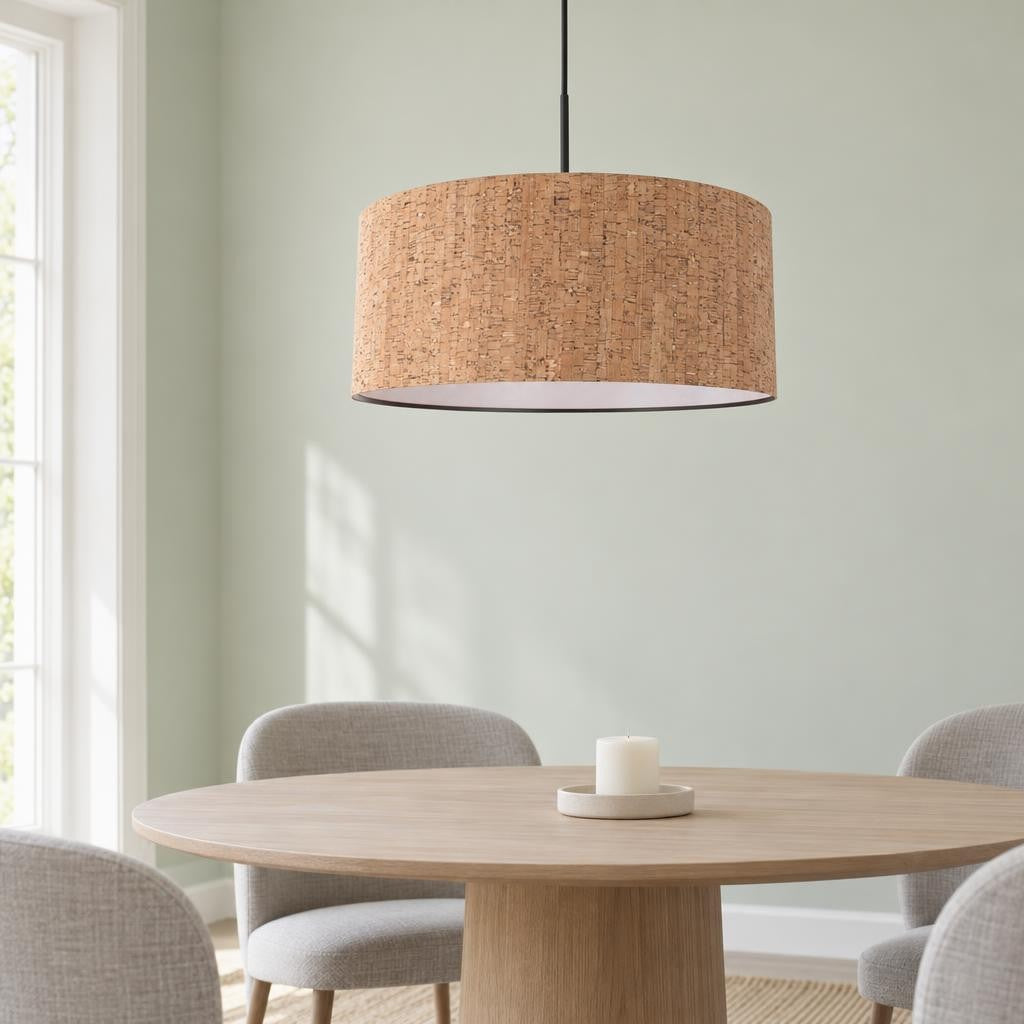 Висяща лампа с корков абажур Steinhauer Sparkled Light – интериорна снимка