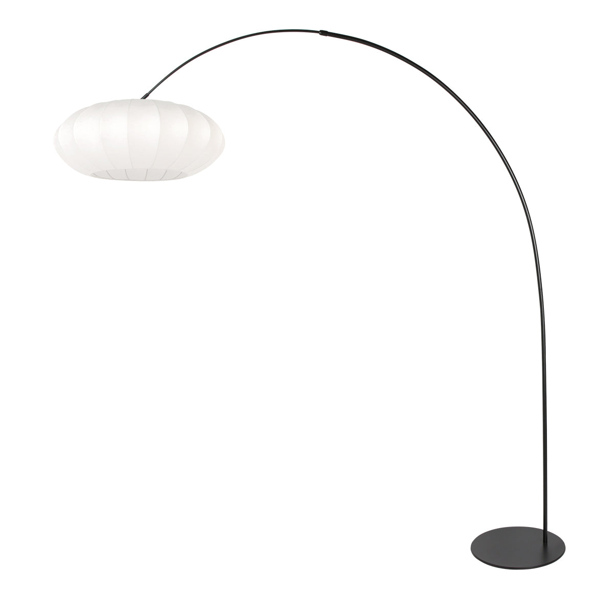 Модерна аркова подова лампа Anne Lighting Curve – черна с бял абажур – изображение 1