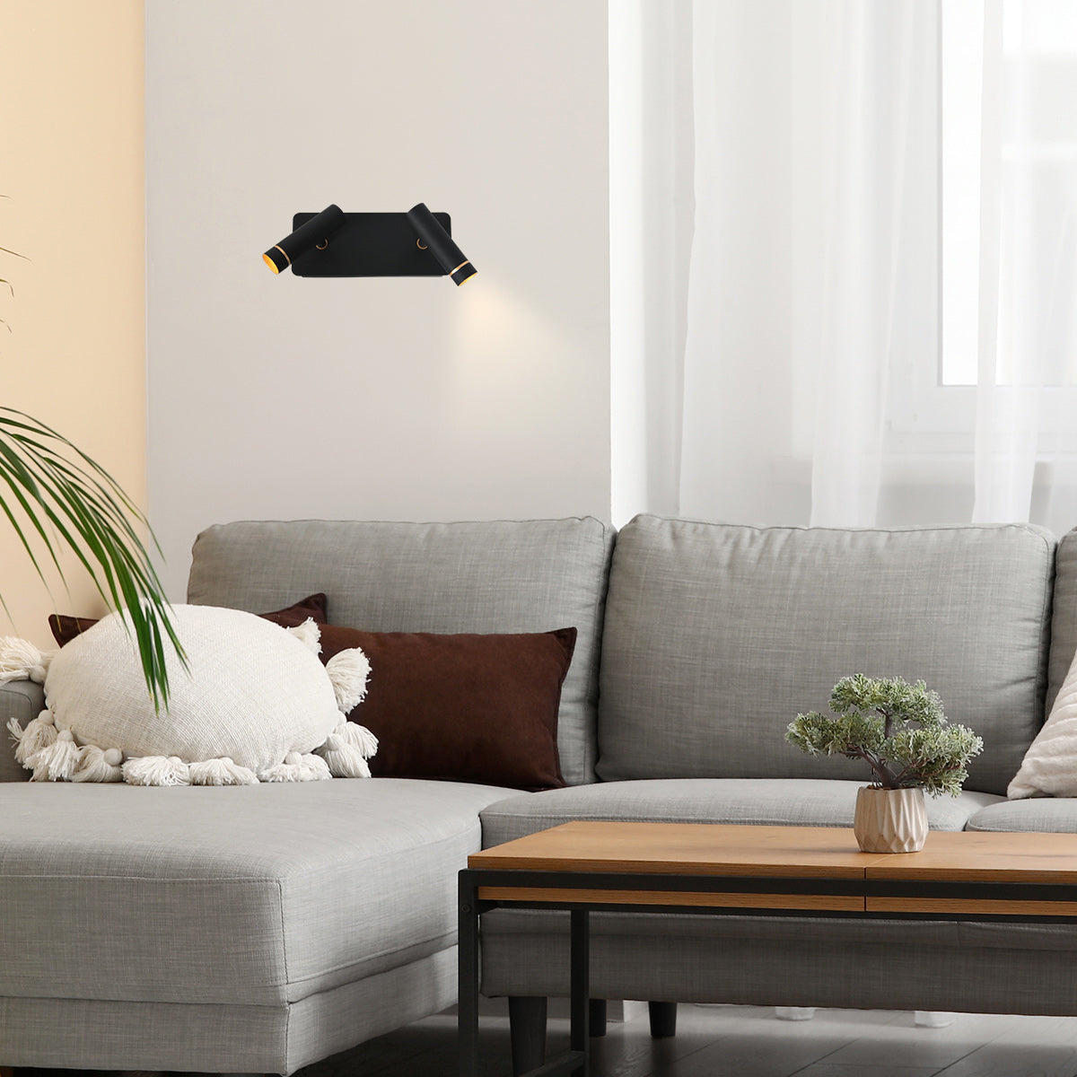 Luksuzna crna zidna lampa sa zlatnim akcentima Mexlite Lumo – slika 2