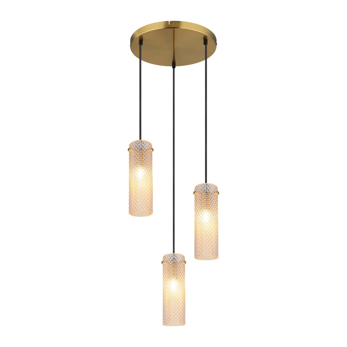 Piccola lampada a sospensione dorata a 3 luci