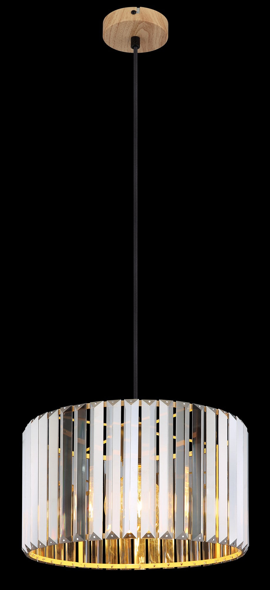 Lustre elegante de cor madeira em cristal – imagem 3