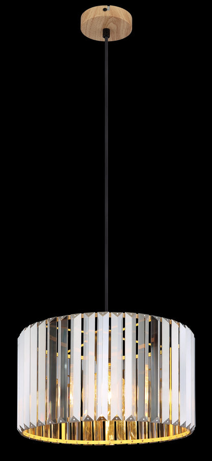 Lustre elegante de cor madeira em cristal – imagem 3