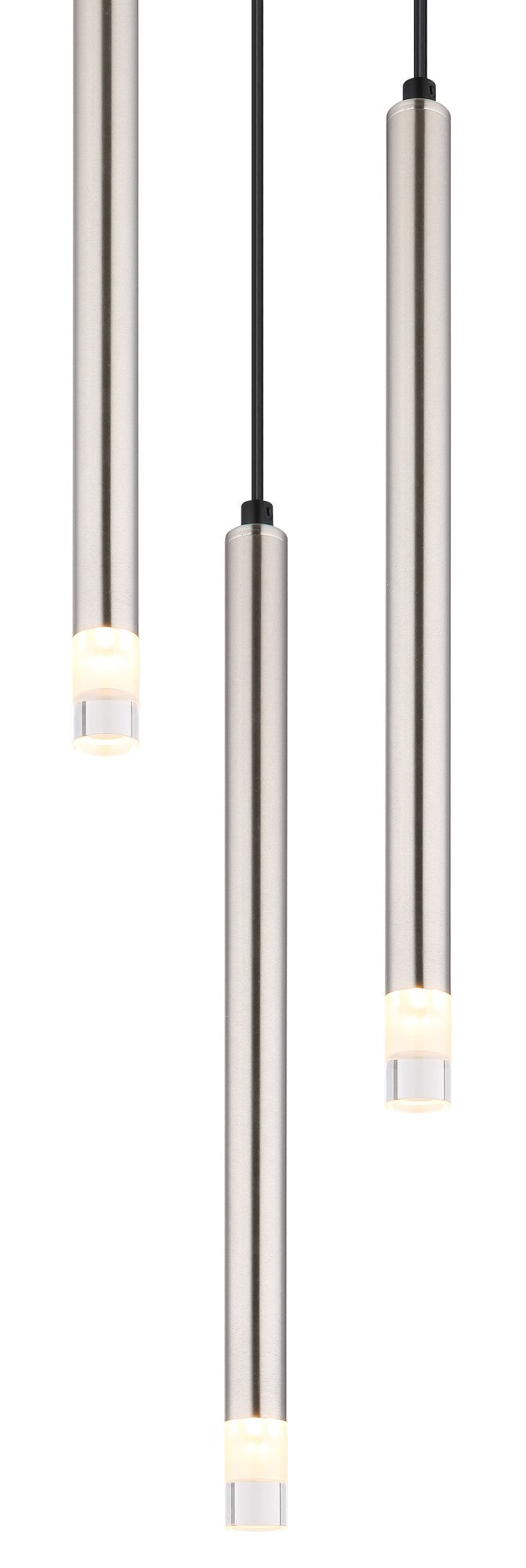Lampadario in metallo color nichel a 3 luci elegante – immagine 2