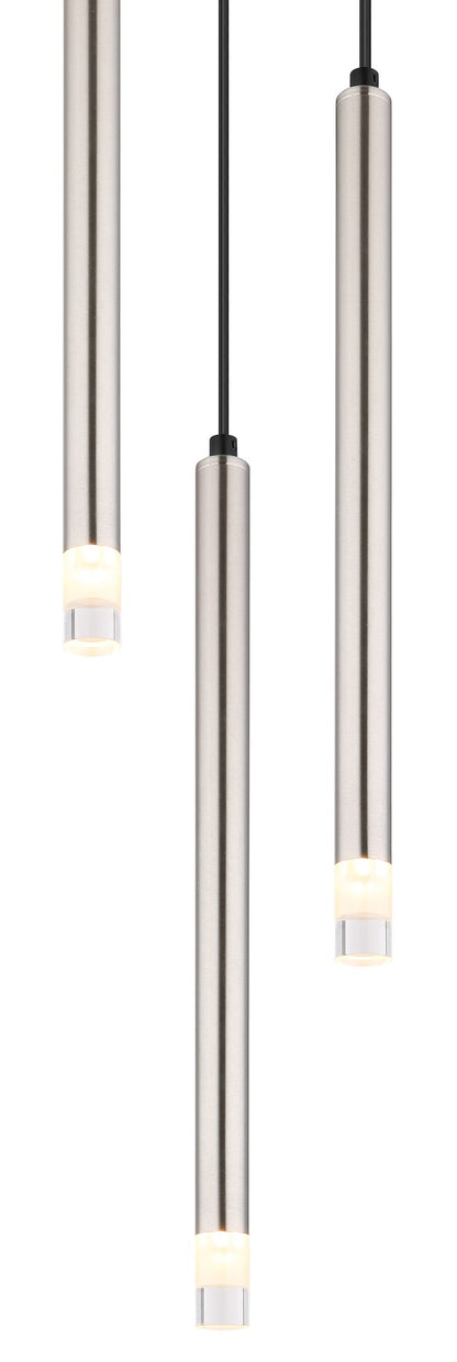 Lampadario in metallo color nichel a 3 luci elegante – immagine 2