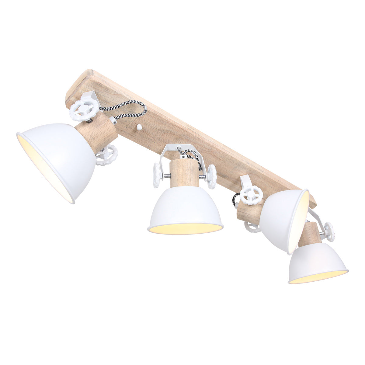 Biała industrialna lampa sufitowa Mexlite Gearwood 4-punktowa – zdjęcie 1