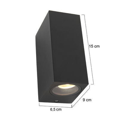Steinhauer Francisco lampada da parete da esterno nera – disegno con le misure
