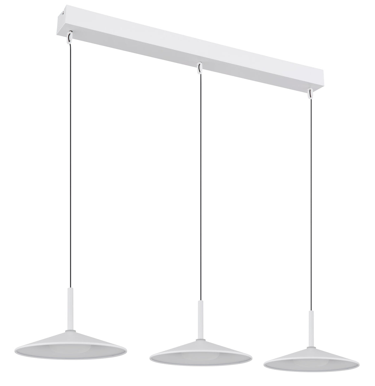 Grande lampada a sospensione in metallo bianco a LED – immagine 1