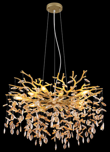 Grande candelabro de cristal dourado – imagem 2