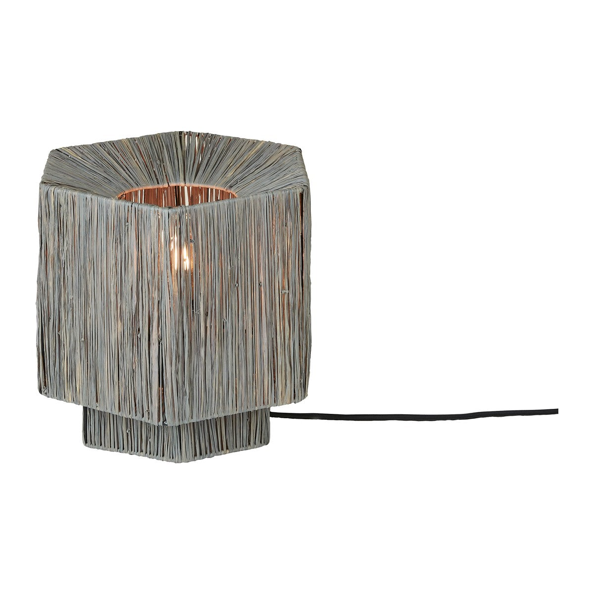 Piccola lampada da tavolo in rafia grigia GOOD&MOJO Panama