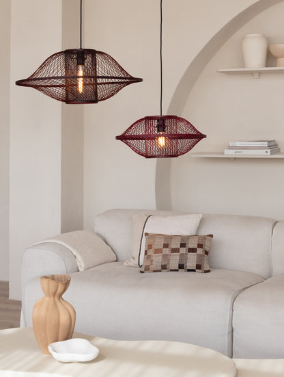 Bordeauxrode bamboe hanglamp met open vlechtwerk GOOD&MOJO Maui – afbeelding 3