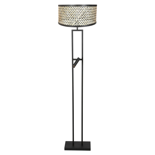 vloerlamp-met-zwart-beige-bamboe-kap-en-leeslicht-steinhauer-stang-main-image
