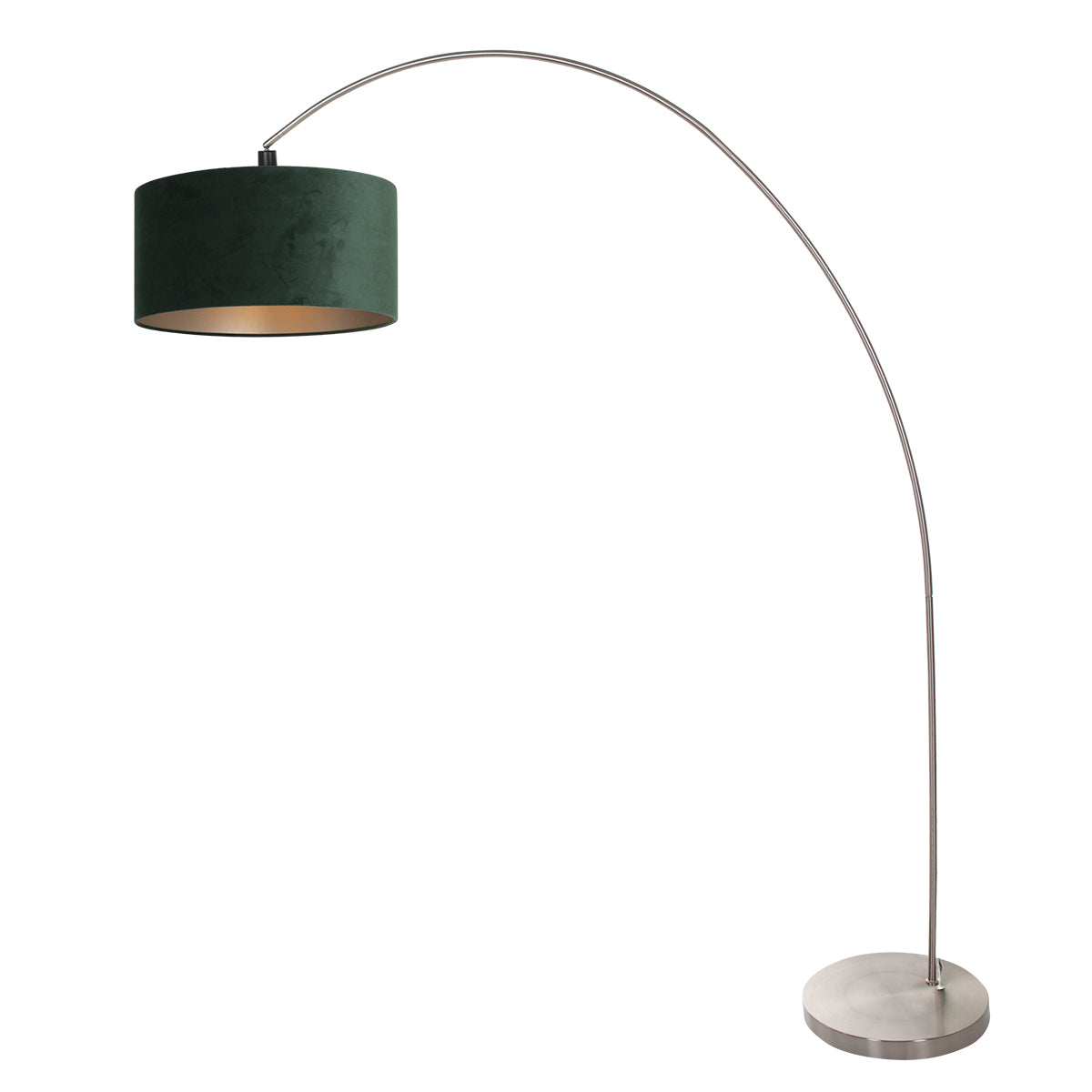Stalowa lampa łukowa z zielonym kloszem Mexlite Solva – zdjęcie 1