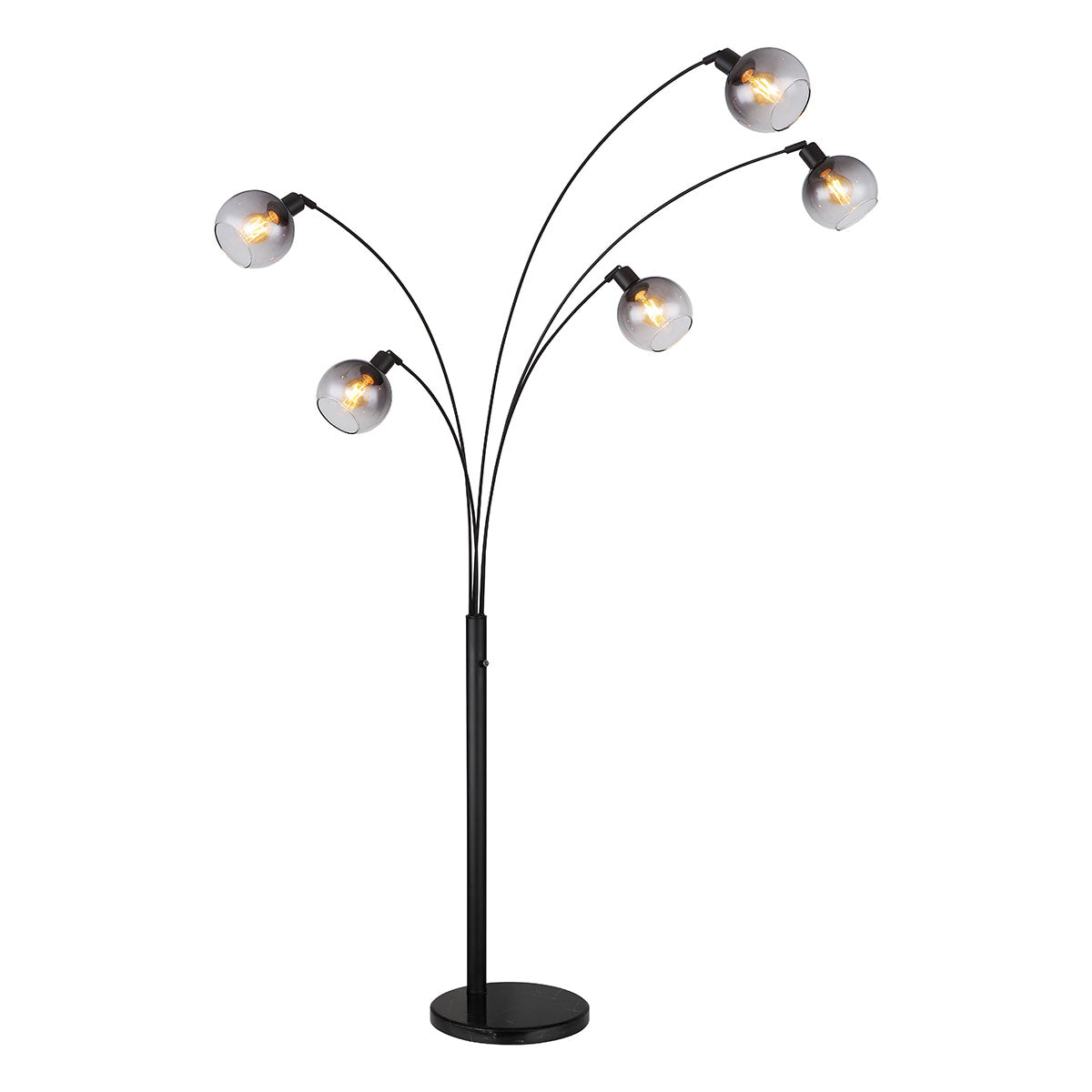 zwarte-5-lichts-vloerlamp-rookglas-bollen-globo-seymour-main-image