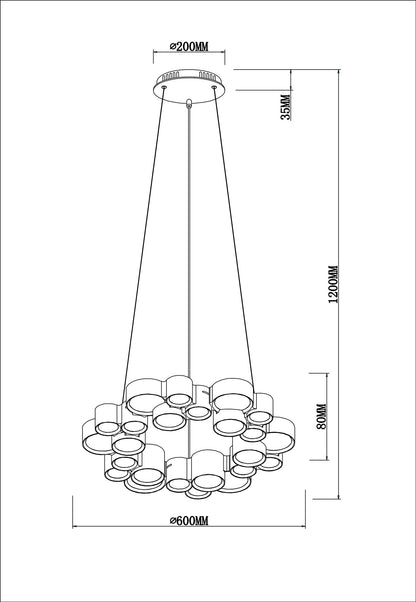 Lâmpada suspensa LED metálica moderna de cor antracite – imagem 5