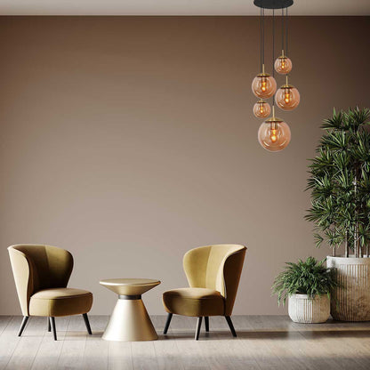 Steinhauer Bollique hanglamp met amberkleurig glas – afbeelding 2