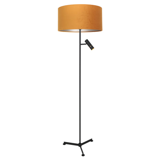 tripod-vloerlamp-zwart-met-gouden-velours-en-leesarm-steinhauer-stang-main-image