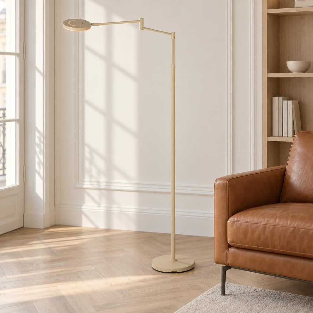 Акумулаторна LED подова лампа Steinhauer Soleil крем – интериорна снимка
